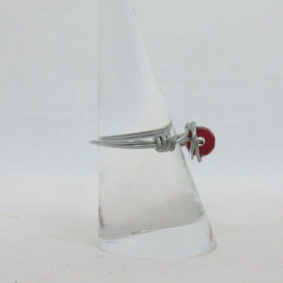 New Stainless Wrap Garnet Color Hand Crafted Ring - Picture 4 of 9